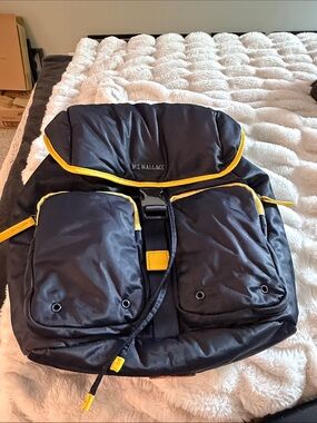 MZ Wallace Black Nylon Backpack with Yellow Trim 1275X1590_black_metro_backpack  main image 2